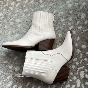 Pink Lily White Booties